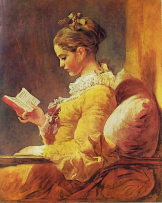 dipinto Donna che legge di Jean-Honoré Fragonard, periodo 1773-76, tratta dal sito Frammenti Arte