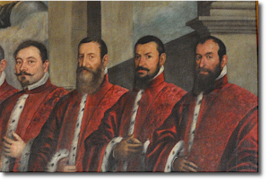 immagine magistrati veneziani nela sala dei censori a palazzo ducale